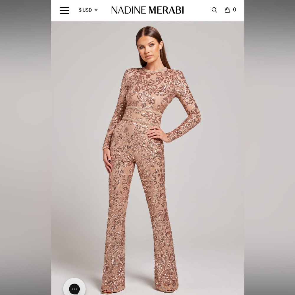 NADINE MERABI - BELLA ROSE GOLD JUMPSUIT
